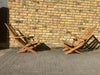 1950's pair  French  mid century garden chairs