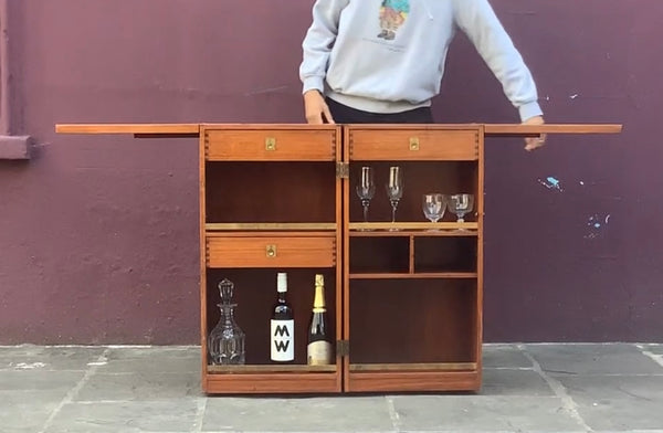 1960s Metamorphic Cocktail cabinet ,Capitan Bar  Danish by Dyrlund