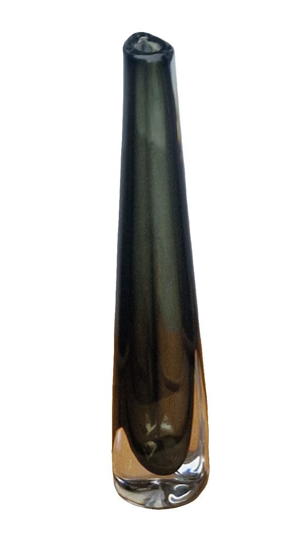 Tall 1960s Orrefors glass vase by Nils Landberg