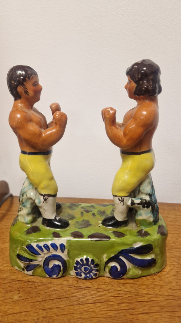 1920's Boxing Figurine  Centenary of Spring v Langan fight