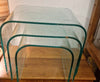 Glass waterfall nesting tables attributed to Angelo Cortesi